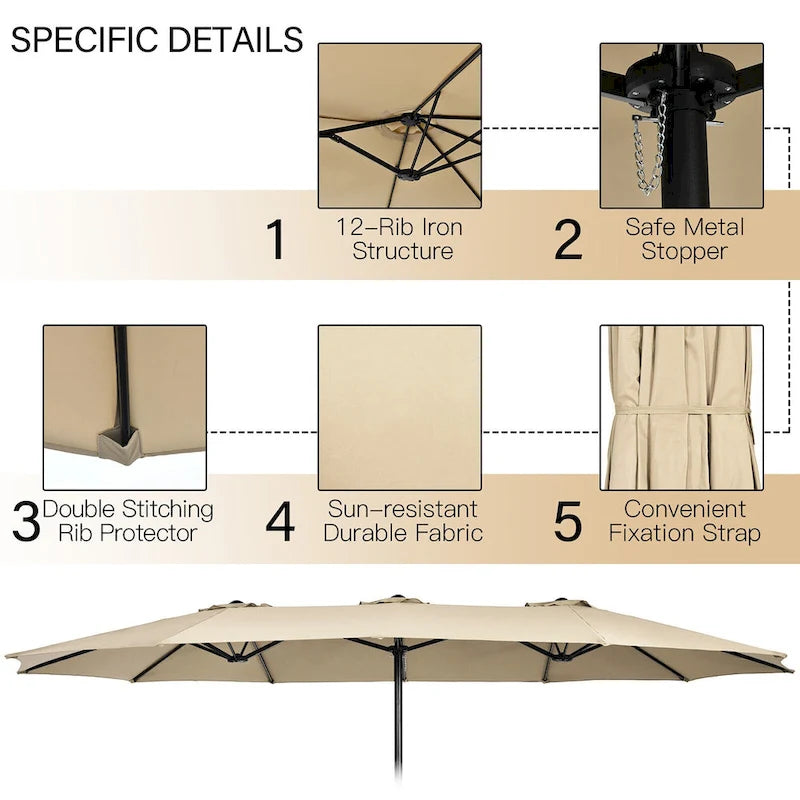 Ensemble de salle à manger en osier Gymax 9 pièces avec double-face beige