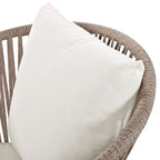 Ensemble de salle à manger de patio 7 pièces, mobilier d'extérieur avec table à manger et 6 chaises, plateau de table en bois d'acacia, cadre en métal beige