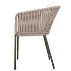 Ensemble de salle à manger de patio 7 pièces, mobilier d'extérieur avec table à manger et 6 chaises, plateau de table en bois d'acacia, cadre en métal beige