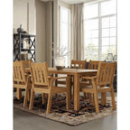 WINSOON Ensemble de salle à manger d'extérieur 7 pièces en HIPS toutes saisons avec trou pour parasol et cadre en aluminium, 1 table et 6 chaises