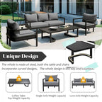 Salon de jardin extérieur en acier multiplace
