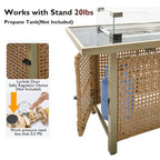 Ensemble de conversation de patio avec foyer-table au propane de 60 000 BTU, table d'appoint
