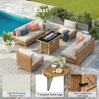 Ensemble de conversation de patio avec foyer-table au propane de 60 000 BTU, table d'appoint