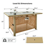 Ensemble de conversation de patio avec foyer-table au propane de 60 000 BTU, table d'appoint