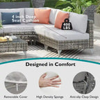 Ensemble de conversation de patio avec foyer-table au propane de 60 000 BTU, table d'appoint
