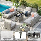 Ensemble de conversation de patio avec foyer-table au propane de 60 000 BTU, table d'appoint