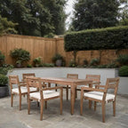 Acacia Wood Outdoor Table and Chairs Set for Patio (Set of 7)