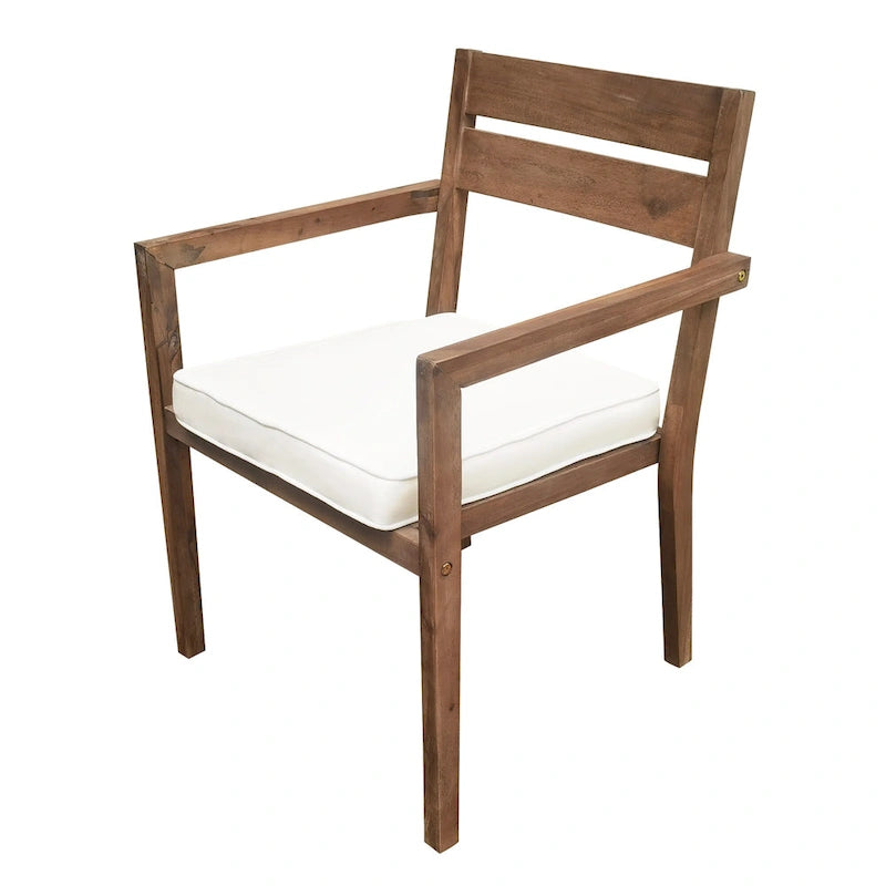 Ensemble de 7 tables et chaises d'extérieur en bois d'acacia pour patio