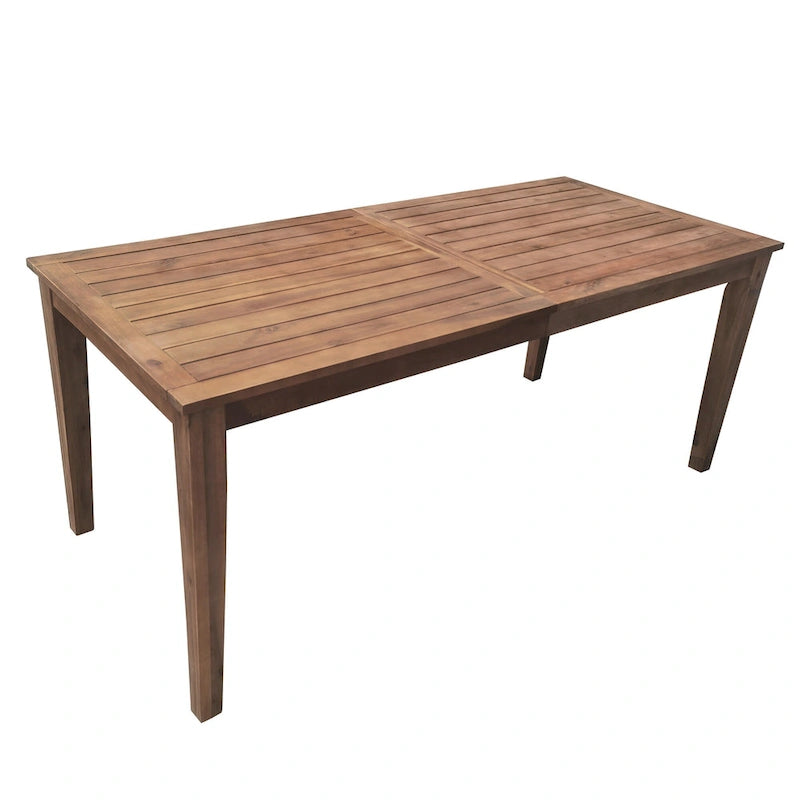 Ensemble de 7 tables et chaises d'extérieur en bois d'acacia pour patio