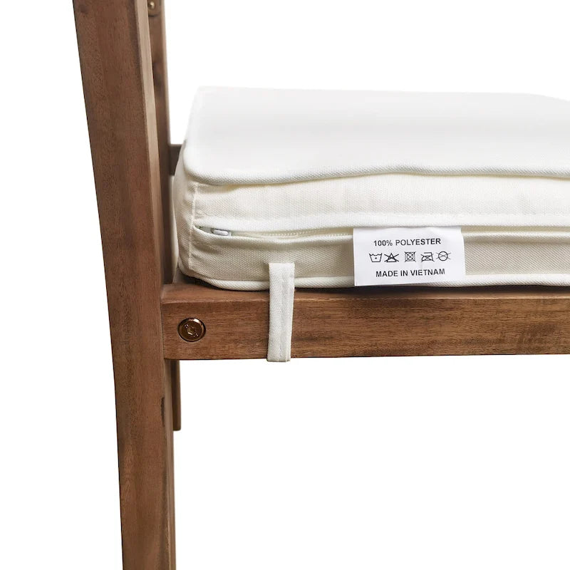 Ensemble de 7 tables et chaises d'extérieur en bois d'acacia pour patio