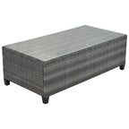 Ensemble de canapé d'extérieur demi-lune sectionnel en osier 8 pièces avec table basse rectangulaire