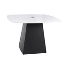 Table à manger carrée d'extérieur 44 en aluminium avec plateau en pierre frittée