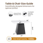 Table à manger carrée d'extérieur 44 en aluminium avec plateau en pierre frittée