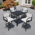 Ensemble de bar 3/5 pièces avec tabourets pivotants en aluminium, Sunbrella et Textilene