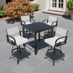 Ensemble de bar 3/5 pièces avec tabourets pivotants en aluminium, Sunbrella et Textilene