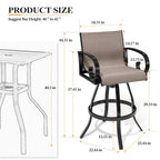 Ensemble de bar 3/5 pièces avec tabourets pivotants en aluminium, Sunbrella et Textilene