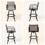 Ensemble de bar 3/5 pièces avec tabourets pivotants en aluminium, Sunbrella et Textilene