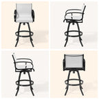 Ensemble de bar 3/5 pièces avec tabourets pivotants en aluminium, Sunbrella et Textilene