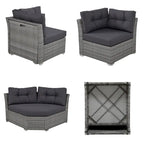 Ensemble de meubles de patio en rotin avec coussins et table basse