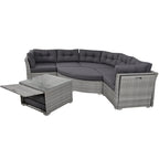Ensemble de meubles de patio en rotin avec coussins et table basse