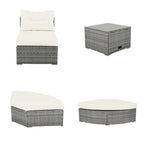 Ensemble de meubles de patio en rotin avec coussins et table basse