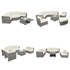 Ensemble de meubles de patio en rotin avec coussins et table basse
