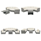 Ensemble de meubles de patio en rotin avec coussins et table basse