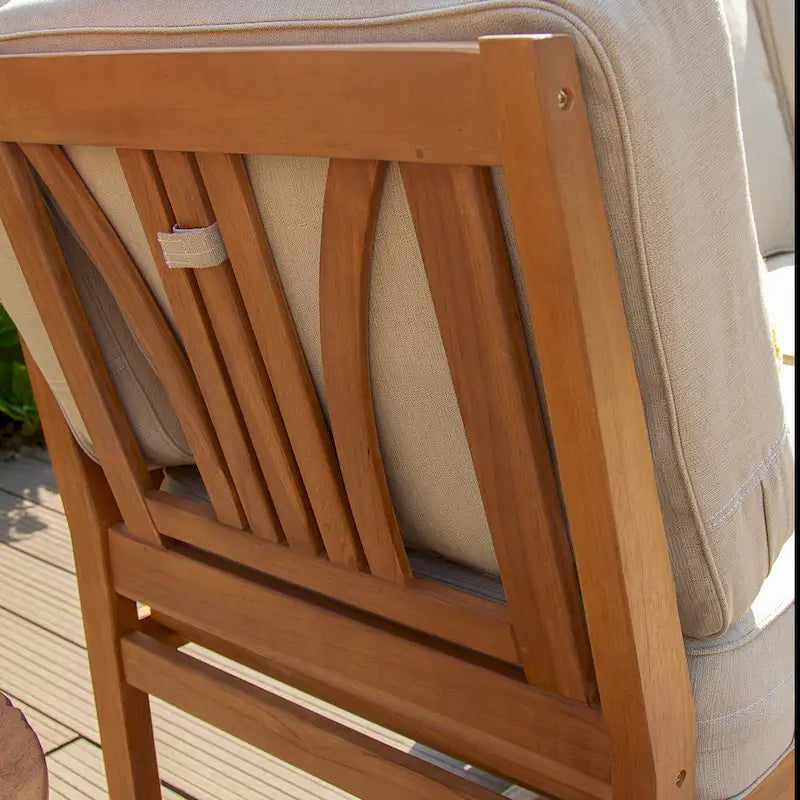 Ensemble sectionnel de patio en teck Cambridge Casual Lowell 6 pièces avec coussins