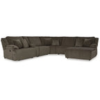 Signature Design by Ashley Canapé d'angle inclinable 6 places avec chaise longue Top Tier marron - 147 L x 134 P x 41 H