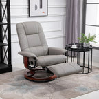 Fauteuil inclinable manuel pivotant en similicuir HomCom avec repose-pieds confortable et relaxant
