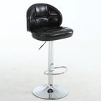 Tabouret de bar réglable pivotant en cuir contemporain