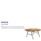 Table de banquet ronde pliante en bois de 60 pouces avec dessus fini