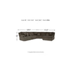 Signature Design by Ashley Canapé d'angle inclinable 6 places avec chaise longue Top Tier marron - 147 L x 134 P x 41 H