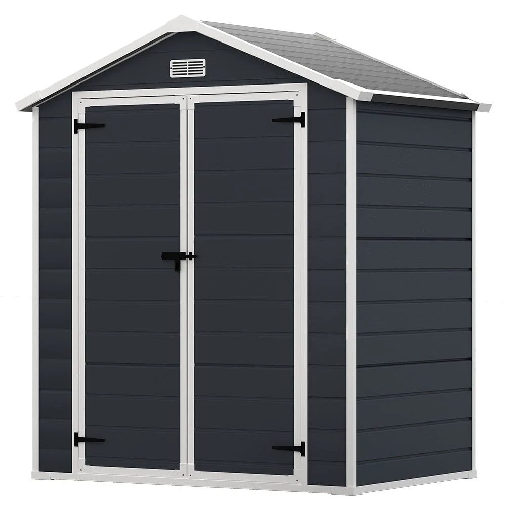 Abri de jardin en résine toutes saisons avec plancher, 1,8 m x 1,2 m/1,8 m x 2,4 m/2,4 m x 1,8 m/2,4 m x 3 m, Spire Tool Shed