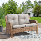 Gymojoy Canapé d'extérieur deux places en rotin Wicker Sofa Set