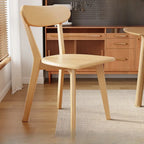 Chaise de salle à manger moderne sans accoudoirs, en bois, à dossier bas et ouvert