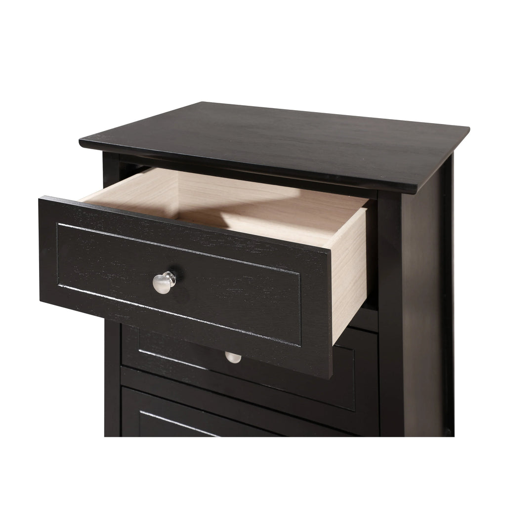 Table de chevet Daniel de style transitionnel en bois, à 3 tiroirs