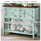 Buffet commode de style rétro en bois avec étagère inférieure, facile à assembler, pour salon, cuisine, entrée