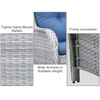 Gymojoy Canapé d'extérieur deux places en rotin Wicker Sofa Set