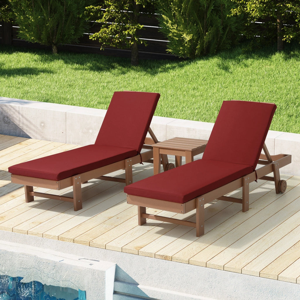 Coussins de chaise longue de patio d'extérieur tout temps Polytrends Fading Free - (Lot de 2)