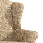 2 fauteuils d'appoint à dossier haut traditionnels, revêtus de tissu