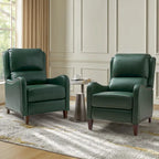 Fauteuil inclinable Brigida moderne en cuir véritable avec clous décoratifs et repose-pieds réglable (lot de 2) par HULALA HOME
