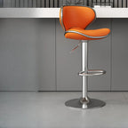 Tabouret de bar réglable pivotant à coussin en cuir