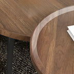 Table d'appoint ronde en bois blanc pour le salon