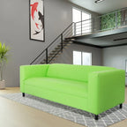 Coast to Coast Sofas Canapé trois places de style Mid-Century en similicuir avec cadre en bois massif et rembourrage