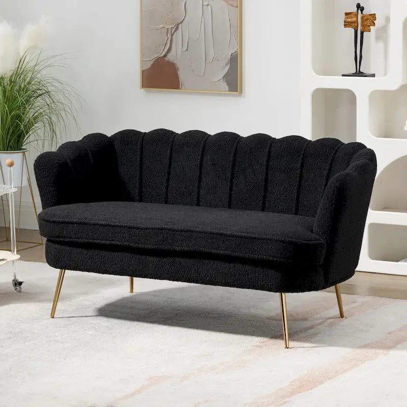 Causeuse rembourrée de style moderne du milieu du siècle, 59 W