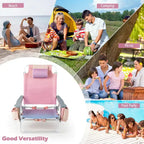Lot de 4 chaises de plage pliantes de randonnée Costway, 5 positions d'extérieur - Voir détails