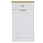 Meuble de Rangement en Bois pour Poubelle de Cuisine avec Dessus de Comptoir et Tiroir