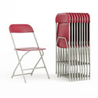 Chaise pliante en plastique – Lot de 10 – Capacité de poids de 295 kg – Chaise d'événement