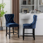 Tabouret de comptoir Carter 24 Wingback Tufted Nailhead (lot de 2)